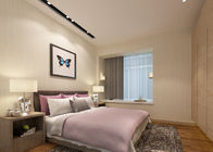 Non - papier peint démontable moderne tissé pour la chambre à coucher avec le modèle gris de rayures