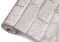 Papier peint démontable d'effet de brique du style chinois 3D avec la couleur grise blanche, norme de CSA