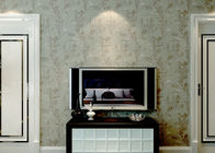 PVC Country Style Wallpaper , Embossed Floral Contemporary Green Wallpaper