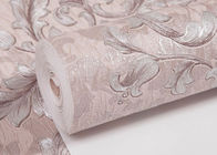 Papier peint rose-clair de relief de salon avec le matériel lavable de vinyle, OIN de la CE énumérée