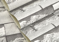 Papier peint lavable moderne de cuisine de vinyle avec le modèle blanc de la pierre 3D, petit pain 0.53*10m/