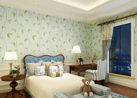 Le papier peint asiatique de style de chambre à coucher d'hôtel respirable avec le vert blanc part du modèle