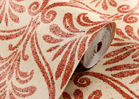 Papier peint non-tissé de salon de longue fibre rouge, papier peint moderne pour des chambres à coucher