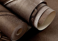 Couleur luxueuse de Brown de papier peint de salon avec le modèle du cuir 3D, taille de 0.53*10M
