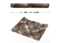 Couleur luxueuse de Brown de papier peint de salon avec le modèle du cuir 3D, taille de 0.53*10M