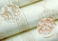 Papier peint anglais durable beige floral de style, revêtements muraux décoratifs de ménage