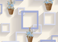 papier peint 3D à la maison non-tissé étanche à l'humidité avec le panier des fleurs et des impressions de place