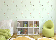 Papillon écologique non tissé de papier peint de chambre à coucher d'enfants et modèle de plantes vertes