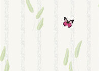 Papillon écologique non tissé de papier peint de chambre à coucher d'enfants et modèle de plantes vertes