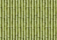 Le bambou a gravé le vert/jaune en refief durables de papier peint de troupeau de velours de Peelable