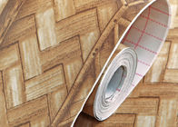 Papier peint de tissage en bambou de décoration de pièce de PVC de modèle de pot de thé auto-adhésif