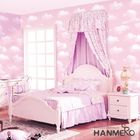 Pink Color Wallcovering PVC 0.53*10M/Roll Children Room Decorative Wallpaper Wholesale