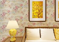 papier peint de chambre à coucher de contemporain de 0.53*10M avec le modèle floral jaune-clair, isolation thermique