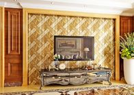 Luxurious Modern Style Wallpaper with Removable Gold Foil Material , Geometric Pattern