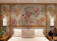 Modèle floral de relief de rétro de cru papier peint argenté de style pour des salons