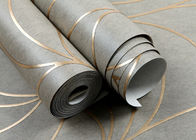 Or gris de bon papier peint démontable moderne de solidité à la lumière avec les fibres d'usine naturelles matérielles