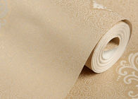 Papier peint européen de style de relief par damassé de Brown étanche à l'humidité avec les fibres d'usine naturelles