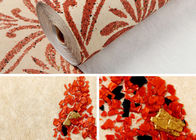 Papier peint non-tissé de salon de longue fibre rouge, papier peint moderne pour des chambres à coucher