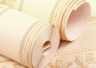 Papier peint non tissé classique/papier peint beige de damassé pour la décoration à la maison, étanche à l'humidité